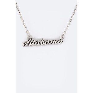 17 Inch Stylish Alabama State Women Pendant Silver Necklace Earrings Jewelry